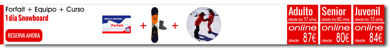 Sierranevada Forfait Equipo Curso Snowboard 1dia Sierranevada Forfait Equipo Curso Snowboard 1dia