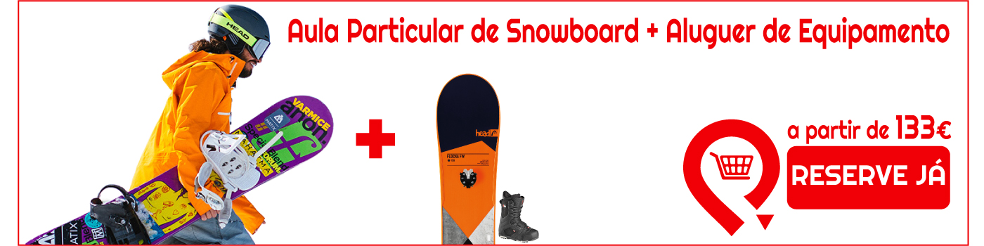 Aula particular de snowboard + aluguer de equipamento