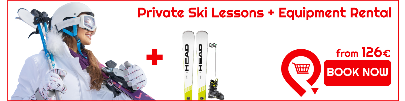 Private Ski Lesson + Equipment Rental